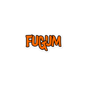 Orange FUGUM Logo Stickers
