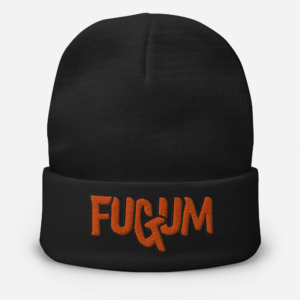 Orange FUGUM Logo Embroidered Beanie