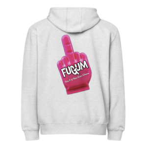 FUGUM Finger Back w/ FUGUM Logo Front Premium full zip hoodie