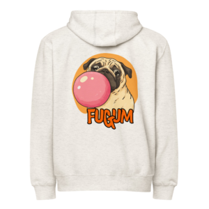 FUGUM Pug Illustrated Back Premium full zip hoodie