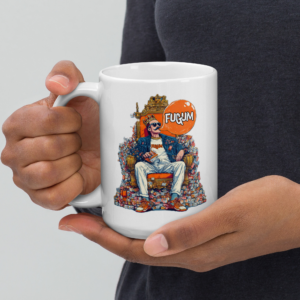 FUGUM King White glossy mug