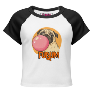 FUGUM Pug Illustrated Women’s Baby Tee