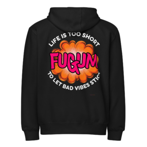FUGUM Slogan Back Premium full zip hoodie