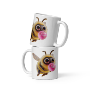FUGUM Bee White glossy mug